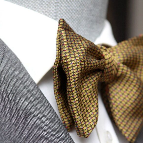 Men's Self-tied Bow Tie 100%Silk Big Butterfly S656 Gift Box - Picture 6 of 16